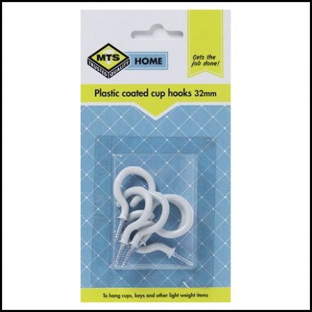 Mts Home Cup Hooks 32mm P/Coated 6Pc